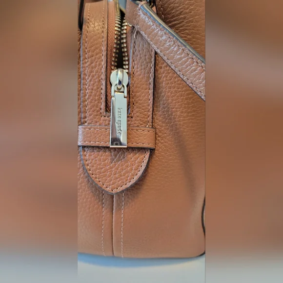 KATE SPADE Leila Brown Leather Satchel Triple Compartment 11" X 8" X 5" - Picture 15 of 15